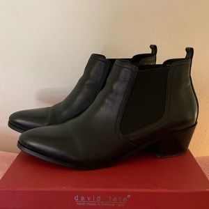 Real Leather -Black David Tate Bootie size 13 wide